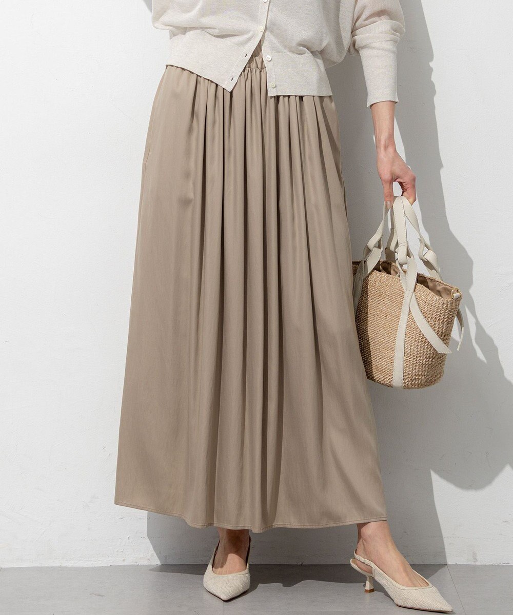 23区 【先行予約】シルキーサテン ギャザースカート 