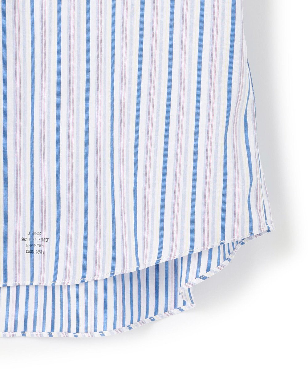 J.PRESS MEN オーガニックコットンダブルチューブマルチストライプシャツ 