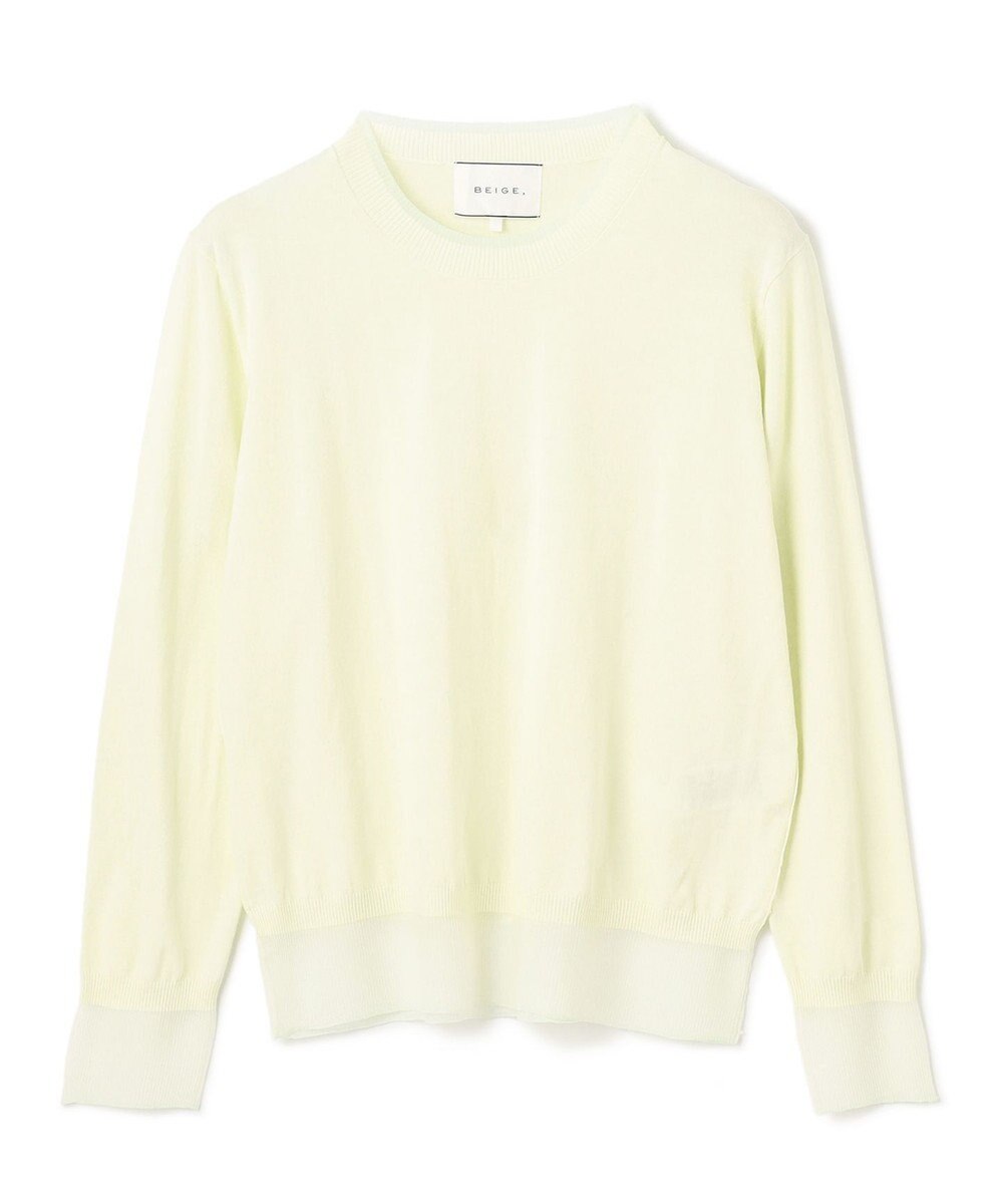 BEIGE， 【洗える】JULIE / シルク混クルーネックシアートップス 