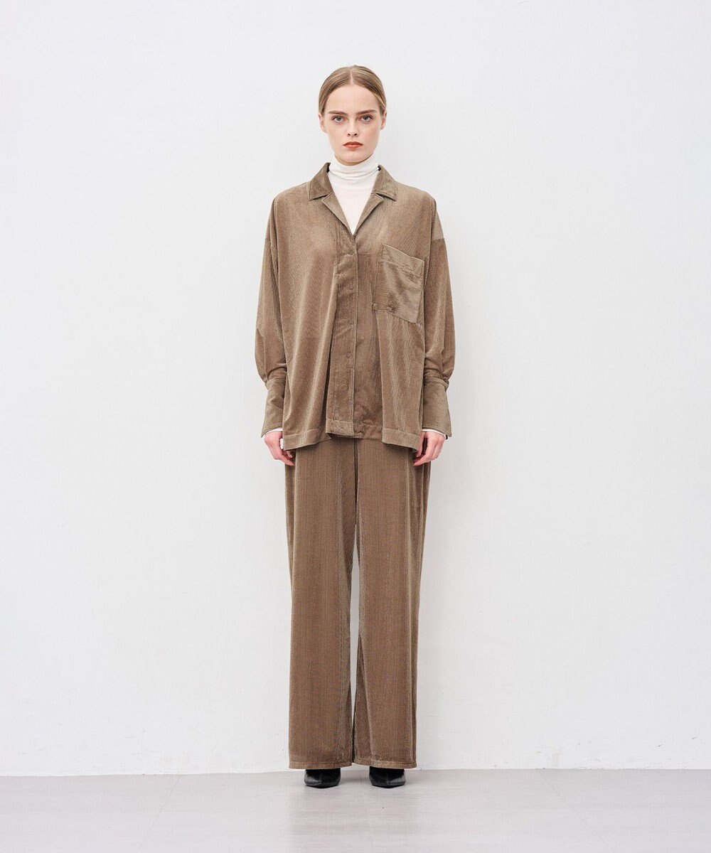 uncrave シアーベロアリブ ギャザーパンツ 