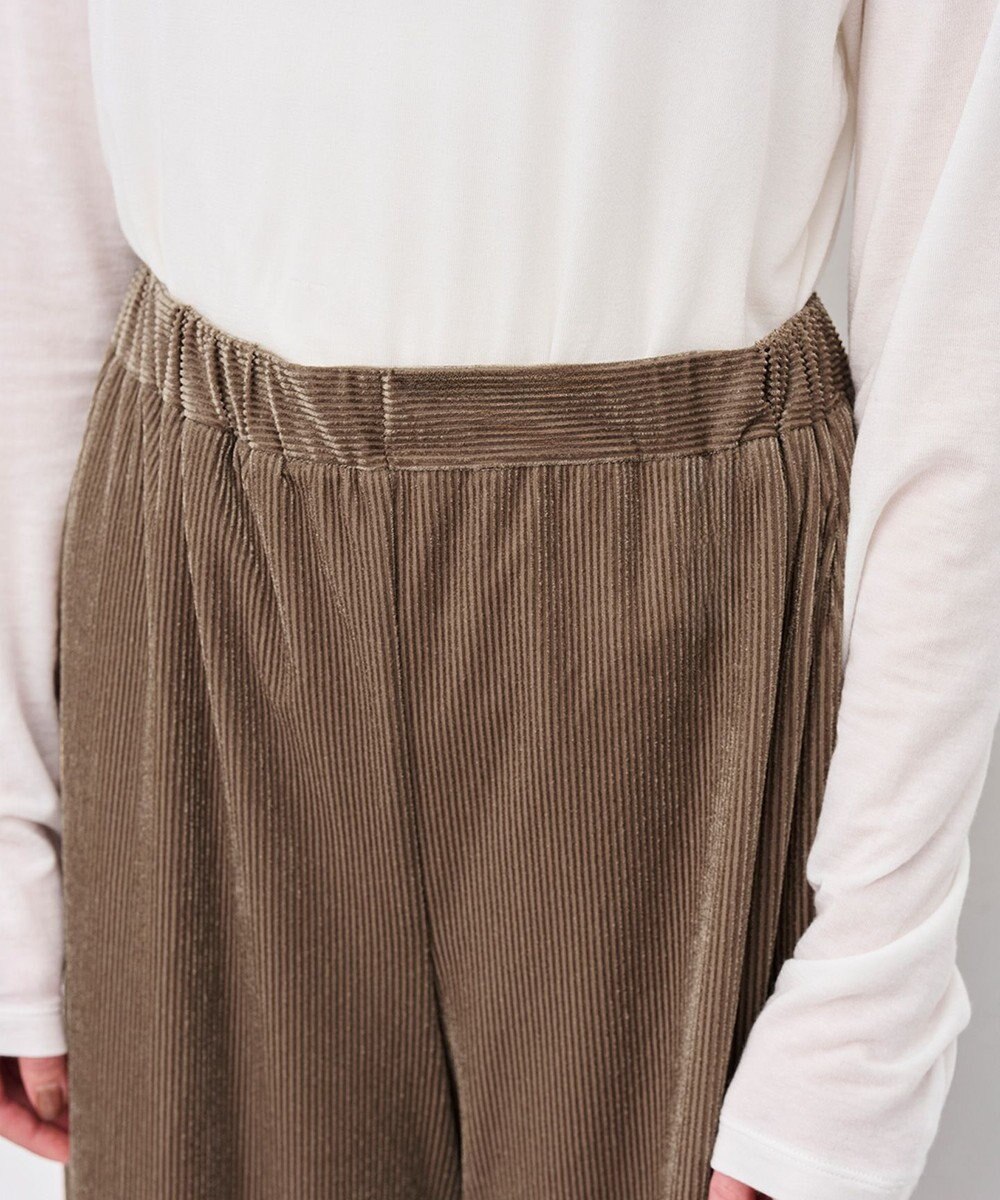 uncrave シアーベロアリブ ギャザーパンツ 