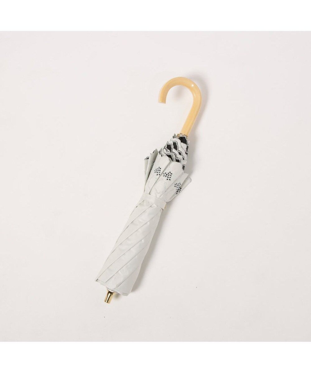 UNBILLION カシュネ cachenez / PUグレースフラワー刺繍トップレス2段折りたたみ傘 