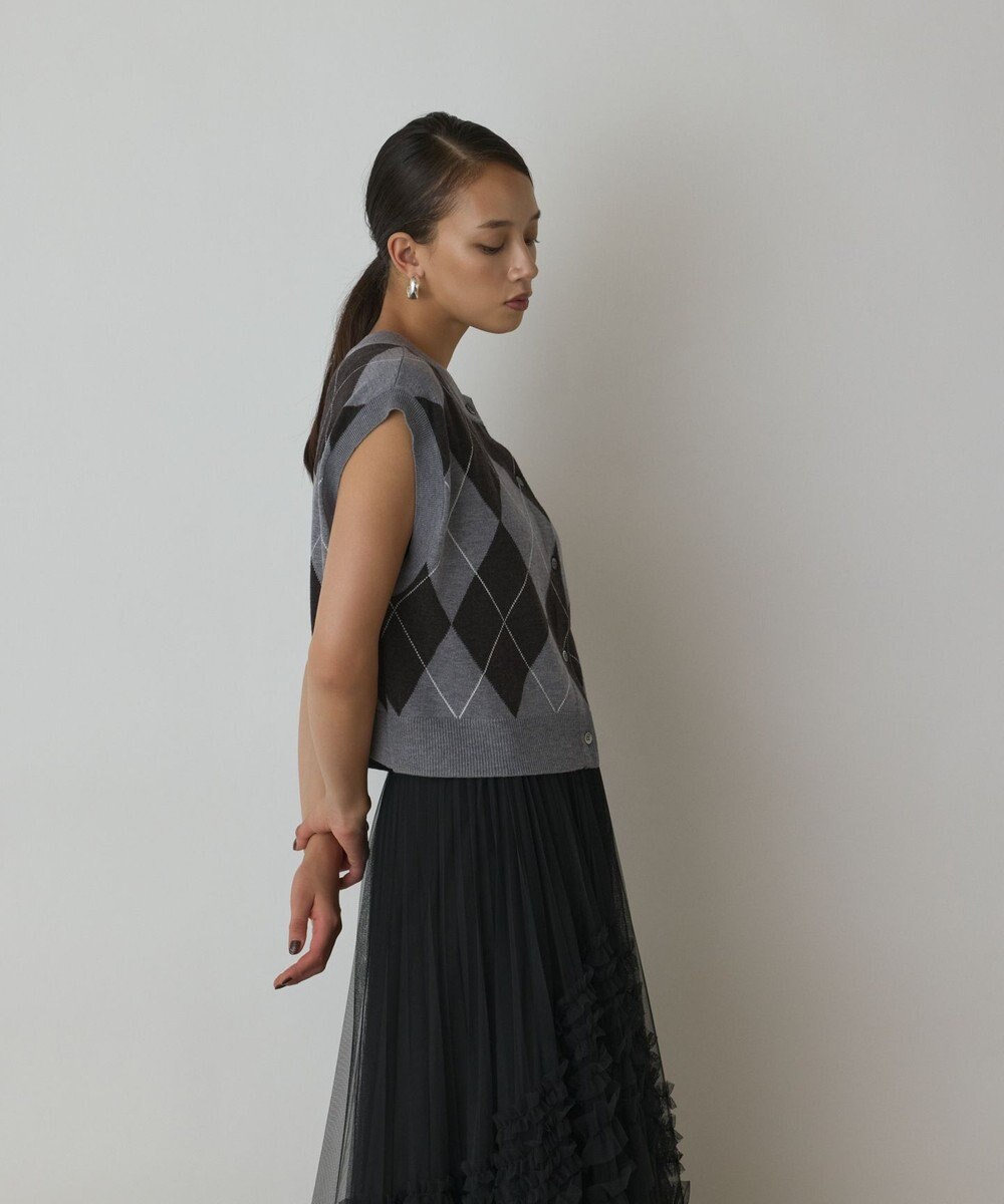 GRACE CONTINENTAL アーガイルニットベスト 