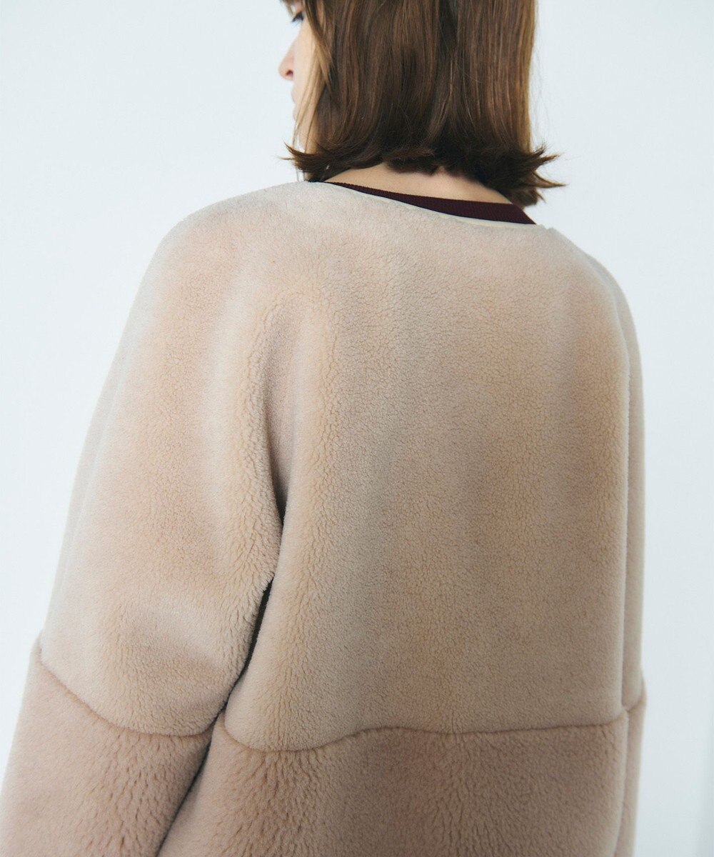 GRACE CONTINENTAL ノーカラーボアムートンコート 