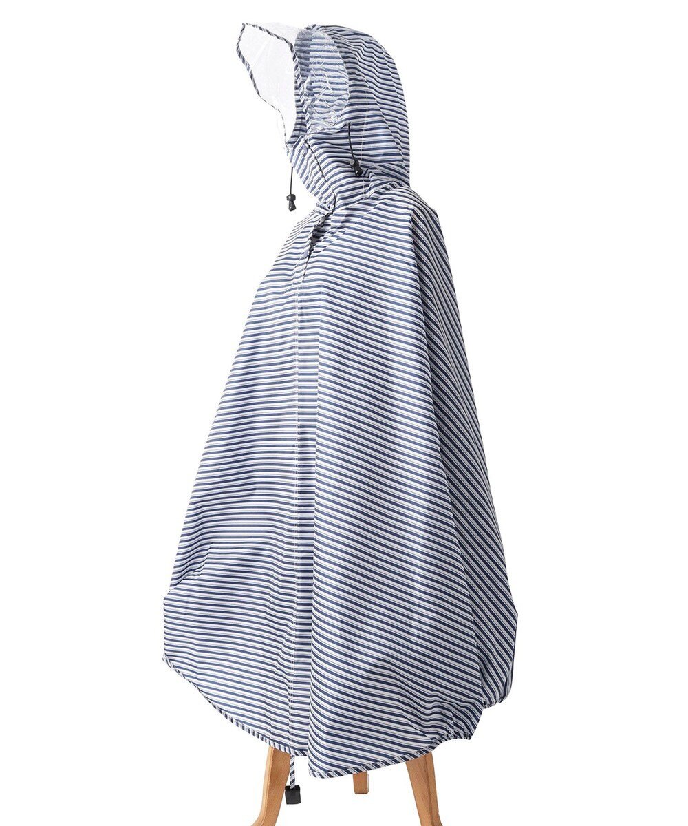 MOONBAT 【撥水】FLAT PURE サイクル レインポンチョ ボーダー 自転車 収納袋付き 
