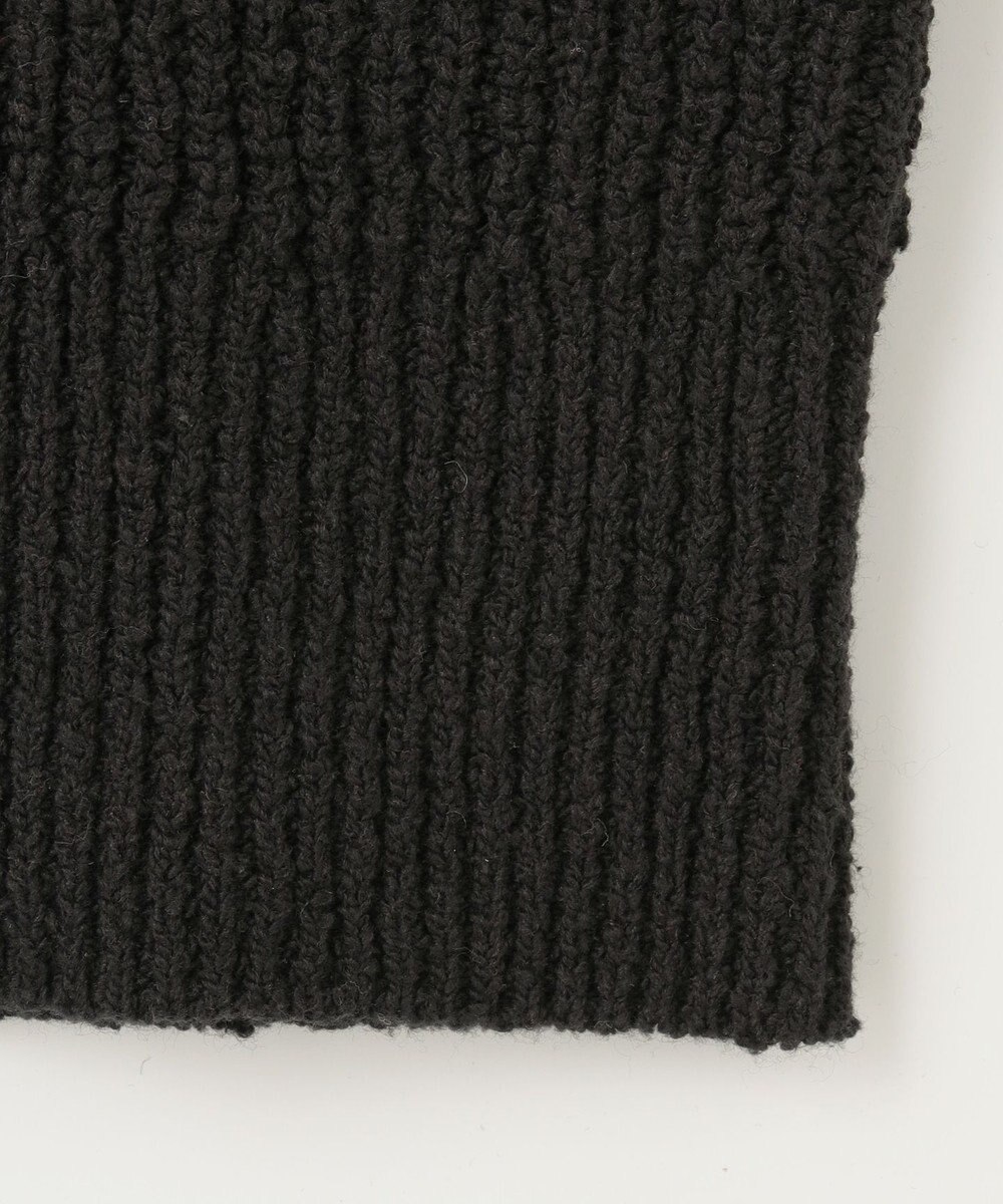 自由区 【洗える】テクスチャーコットンブレンド ビジューデザインニット 