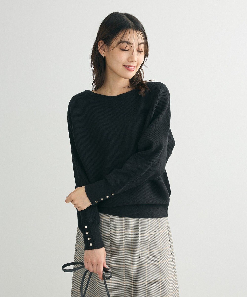 Green Parks もちやわ袖釦ドルマンニットプルオーバー 