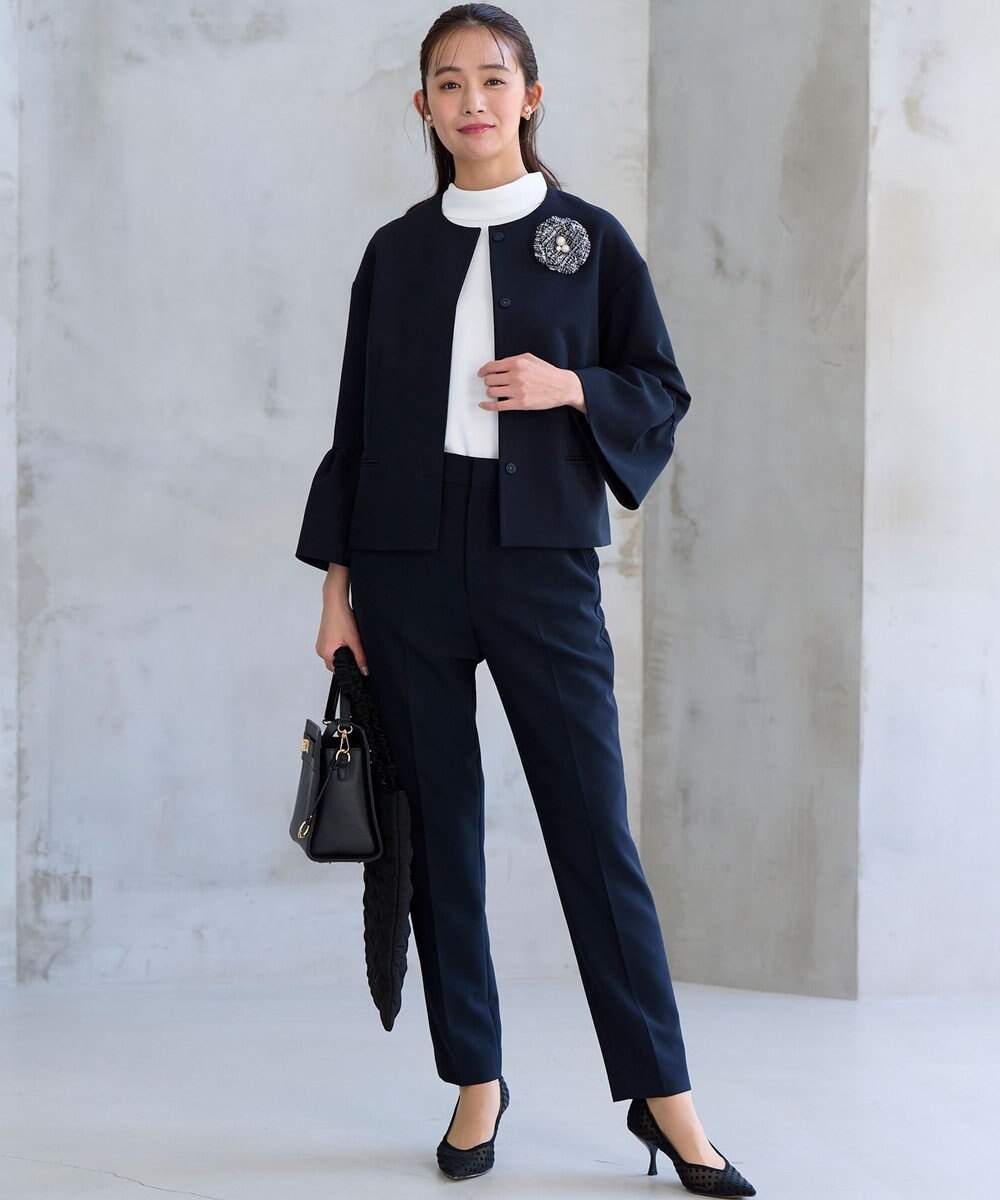 組曲 S 【KUMIKYOKU NAVY】コンフォータブルドレープ フレアスリーブジャケット 