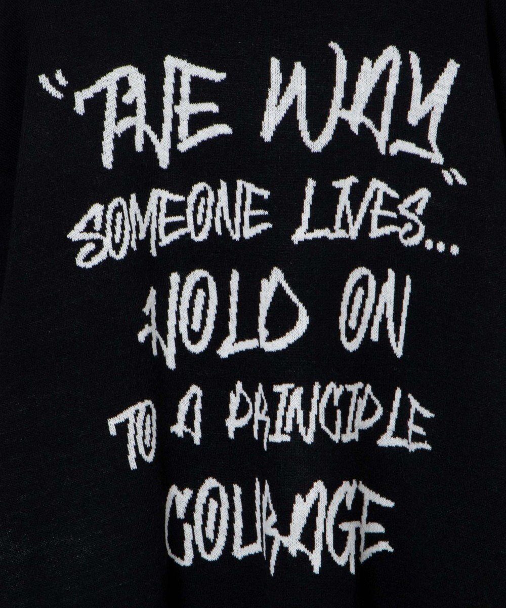 WEGO ハンドライティングジャガードニット 