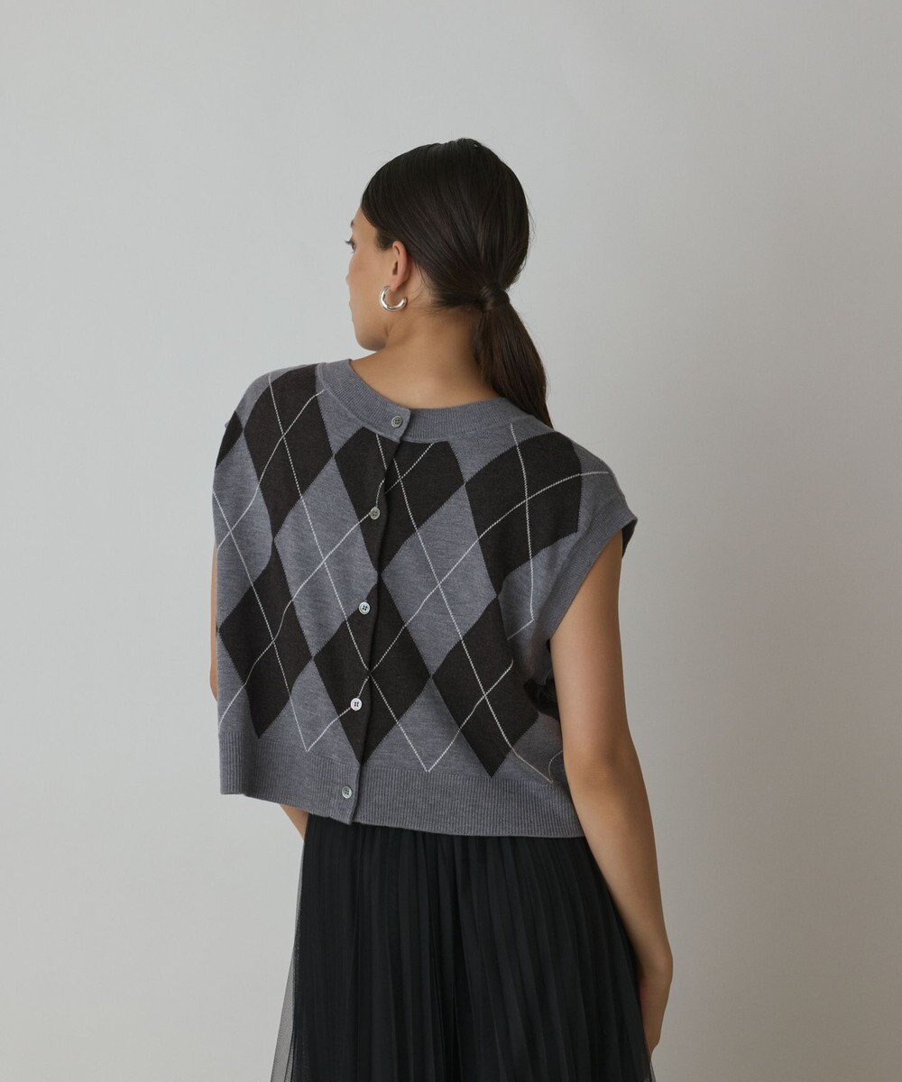 GRACE CONTINENTAL アーガイルニットベスト 