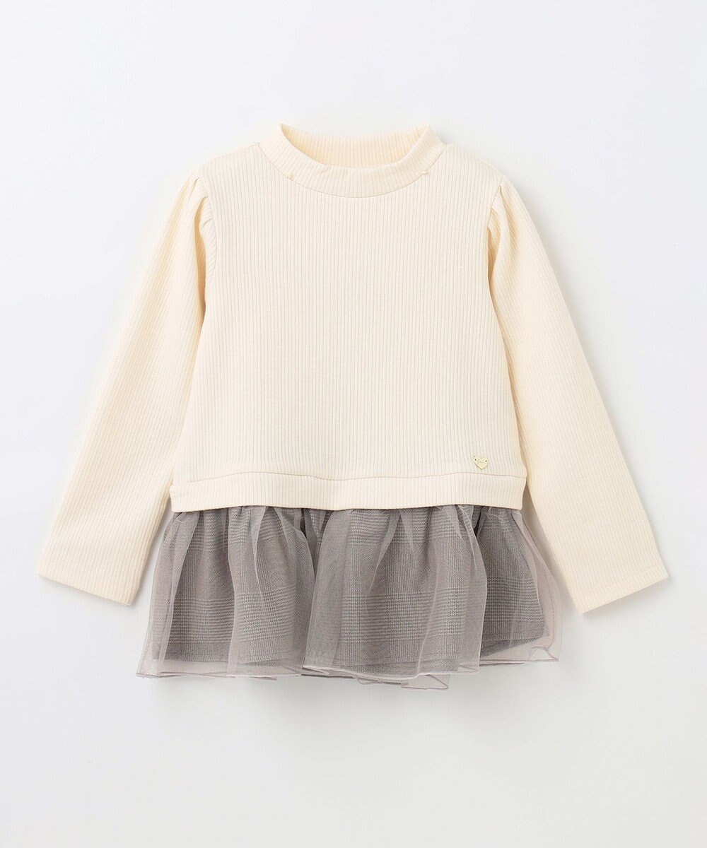 ANY KIDS パール付きペプラムトレーナー 