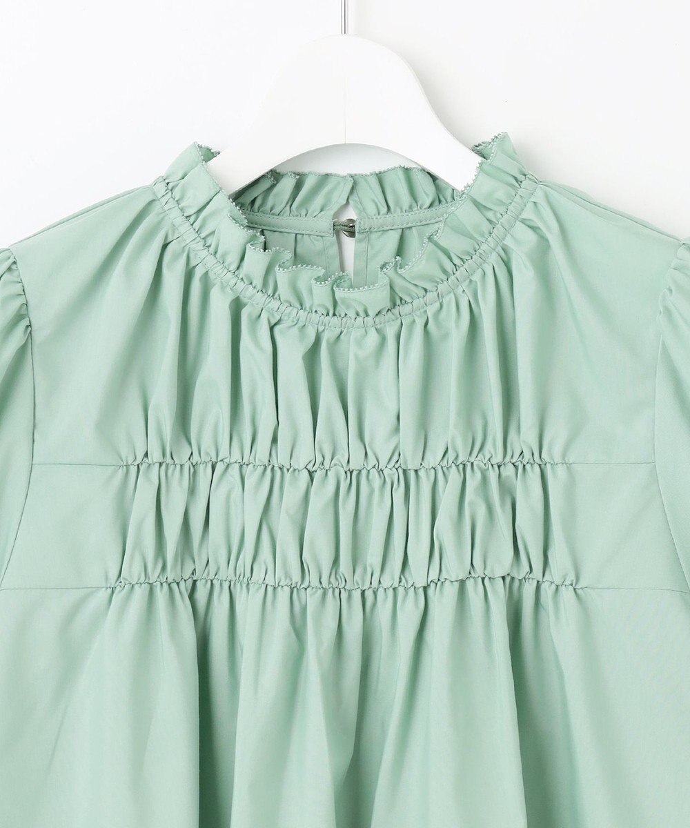 Feroux 【洗える】スタンドネックシャーリング ブラウス 