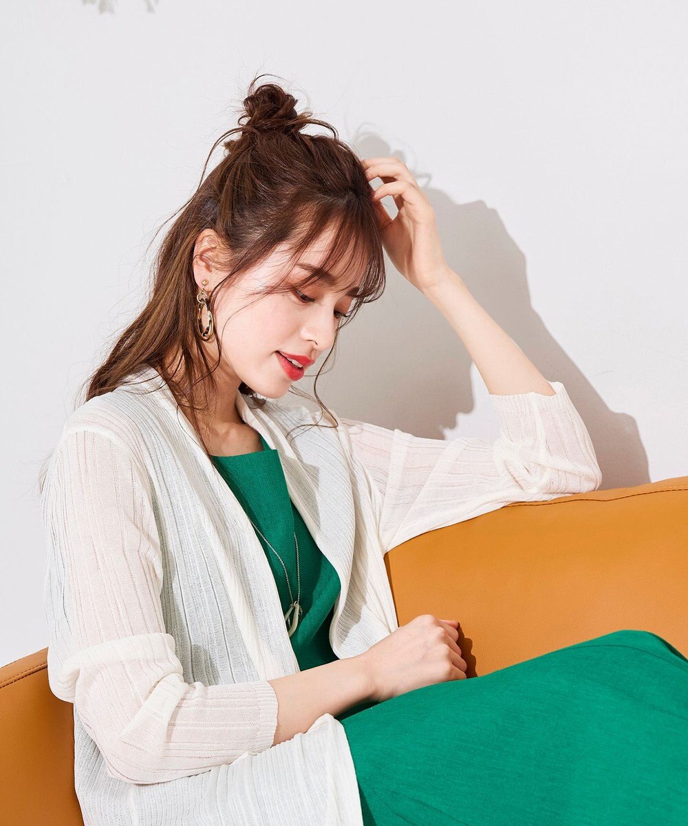 Tiaclasse 【UVケア・接触冷感】さらっと羽織れる膝丈ロングトッパーカーディガン 