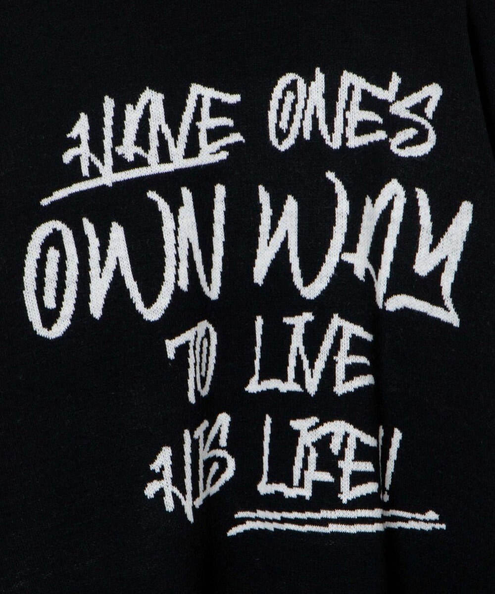 WEGO ハンドライティングジャガードニット 