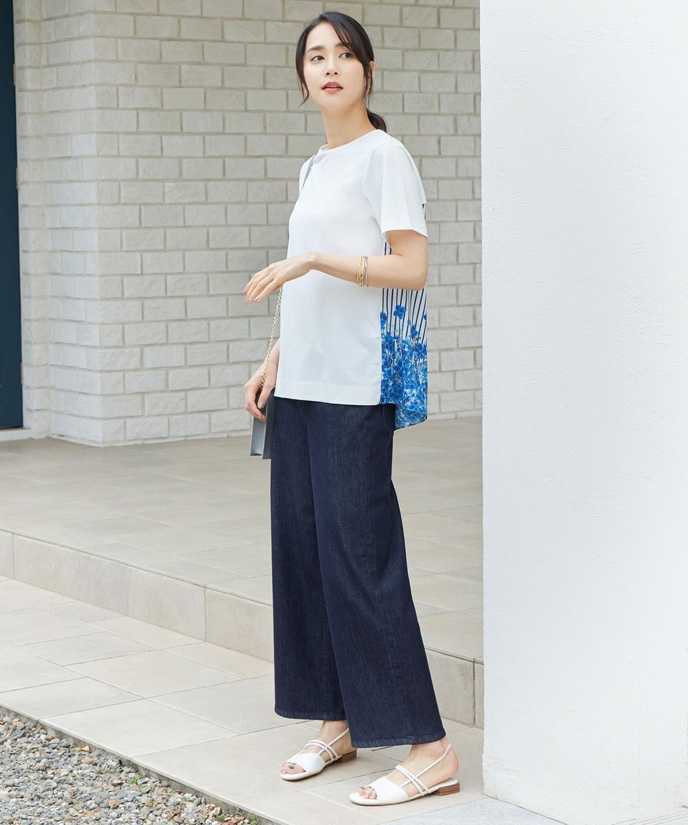 自由区 【洗える】ウスカルデニム ワイドパンツ 