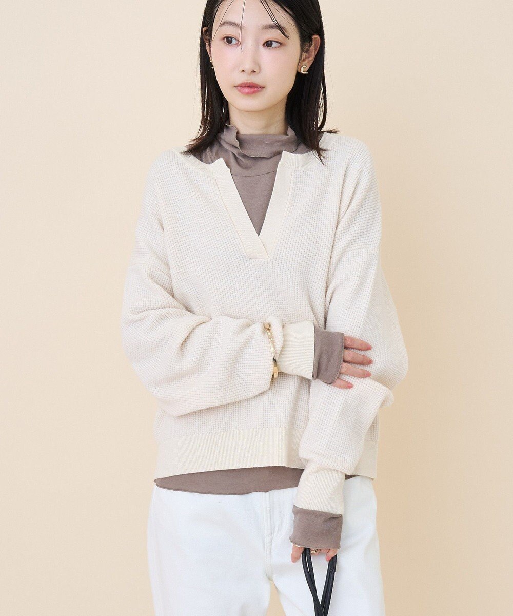 AMERICAN HOLIC ワッフルライクニットプルオーバー 