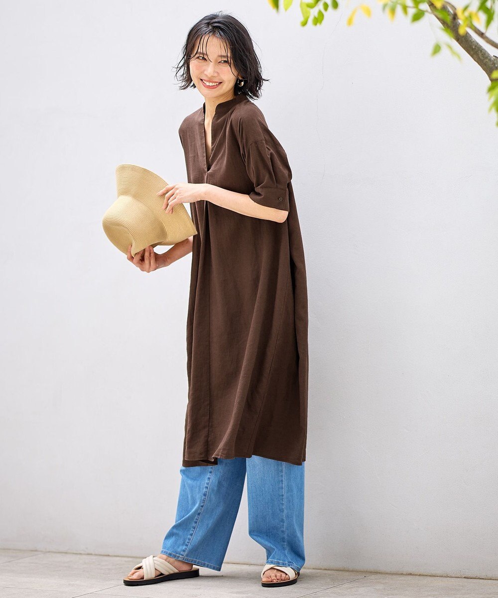 ANY L フレンチリネンシャツワンピース 