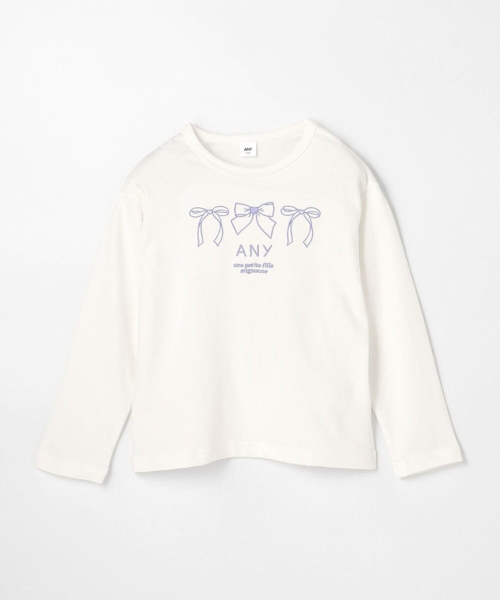 ANY KIDS 【Good Price】 ANY刺繍 長袖Tシャツ 
