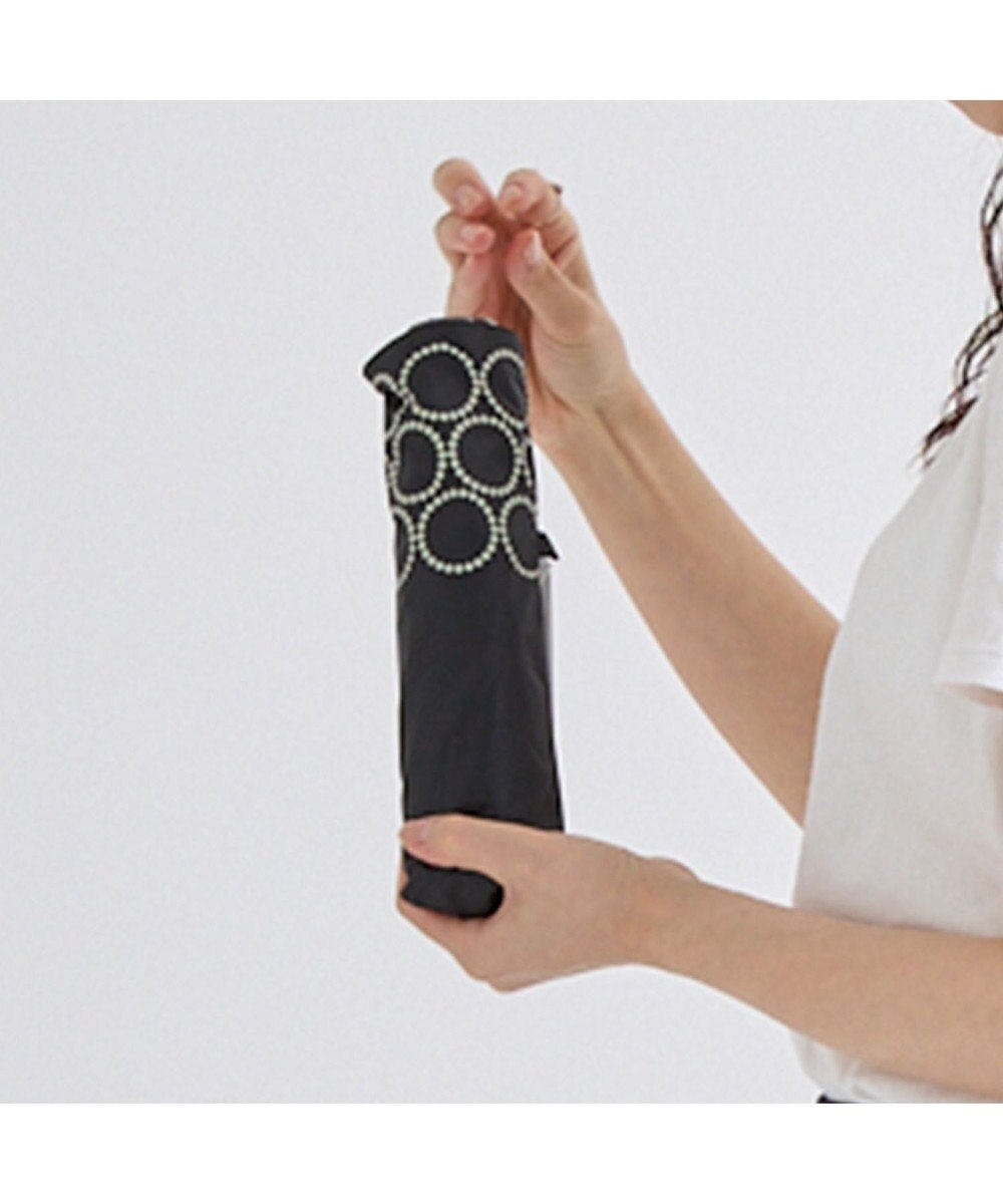 MOONBAT 晴雨兼用日傘 折りたたみ傘 まるボーダー／遮光 遮熱 UV 