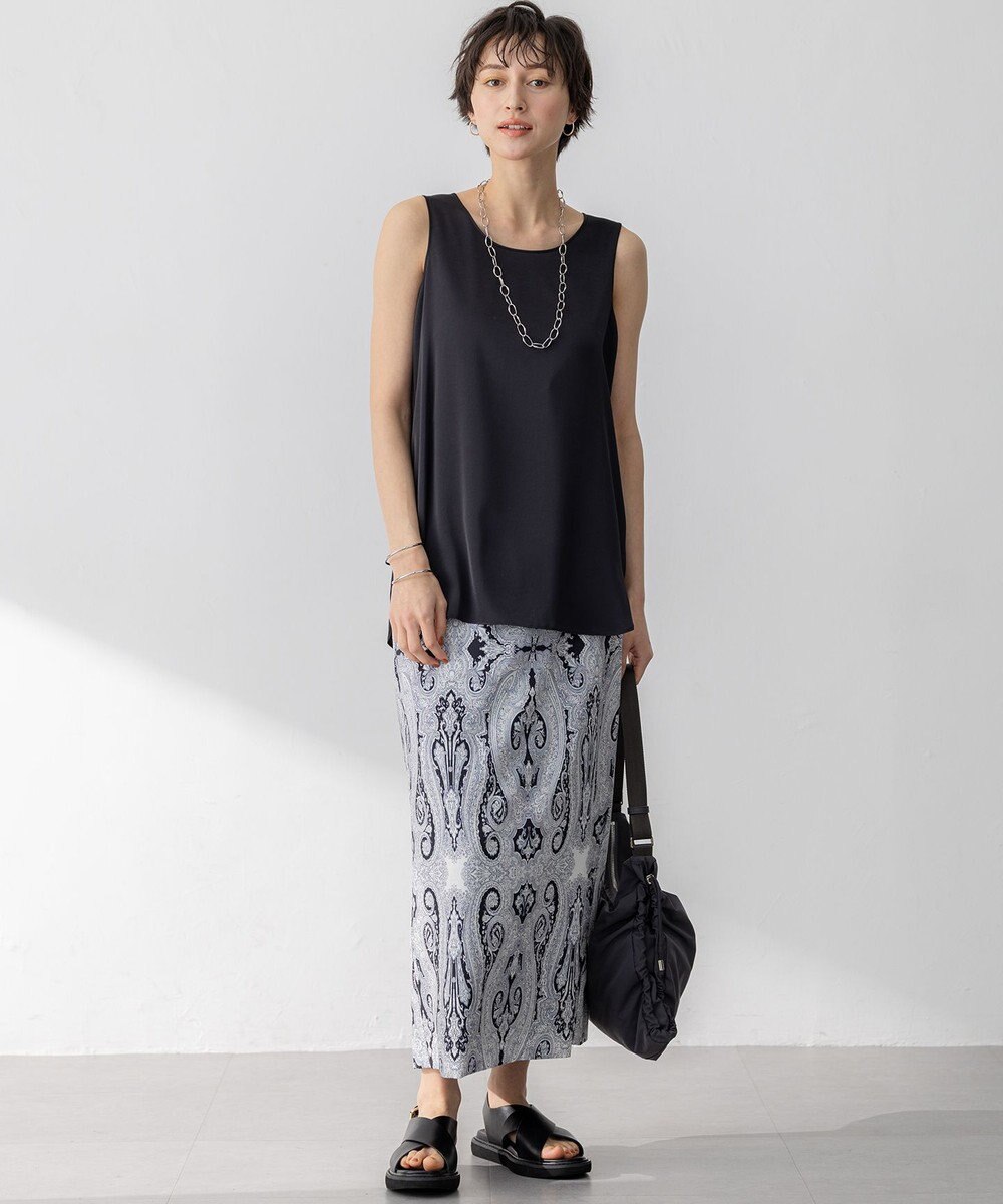 23区 【洗える】Rattiドローイングペイズリープリント スカート 