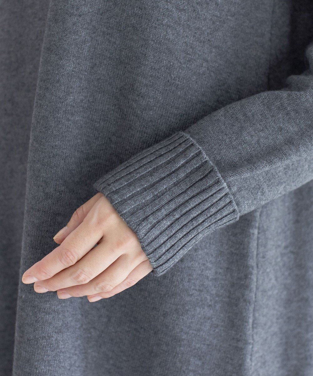 Tiaclasse 【洗える】Vネックリブニットチュニック 