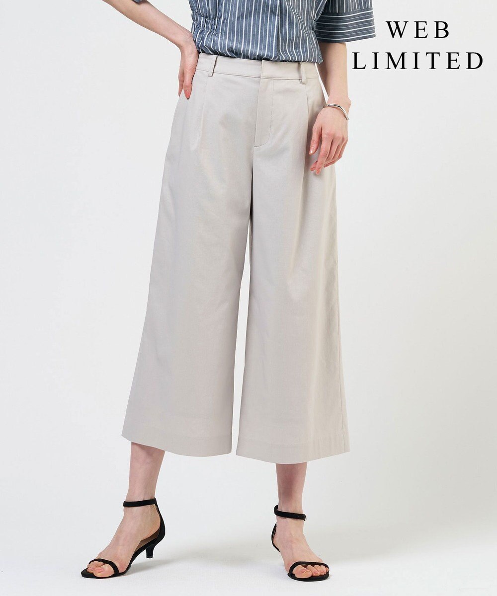 J.PRESS LADIES 【人気素材】セルロースリネンストレッチ クロップド パンツ 