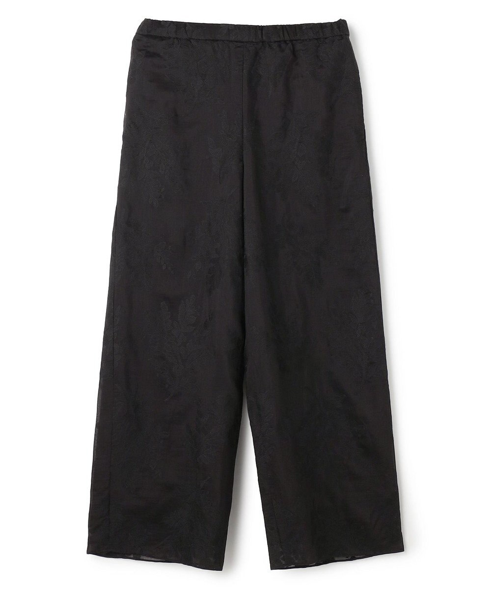 UNFILO L 【ウエストゴム】ボタニカル エンブロイダリー パンツ 