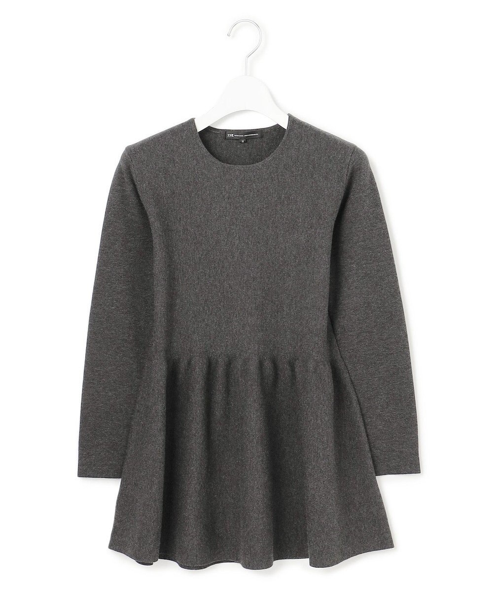 23区 S 【Sサイズ限定】ヴィスコースストレッチ ペプラムデザイン ニット 