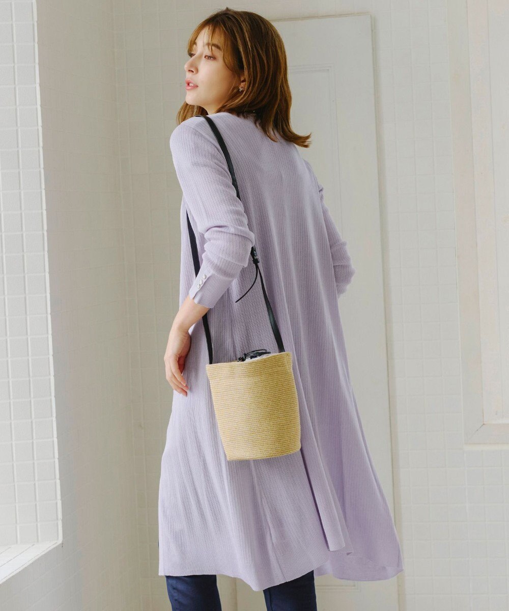 Tiaclasse 【洗える】ボタン付きロングリブカーディガン 