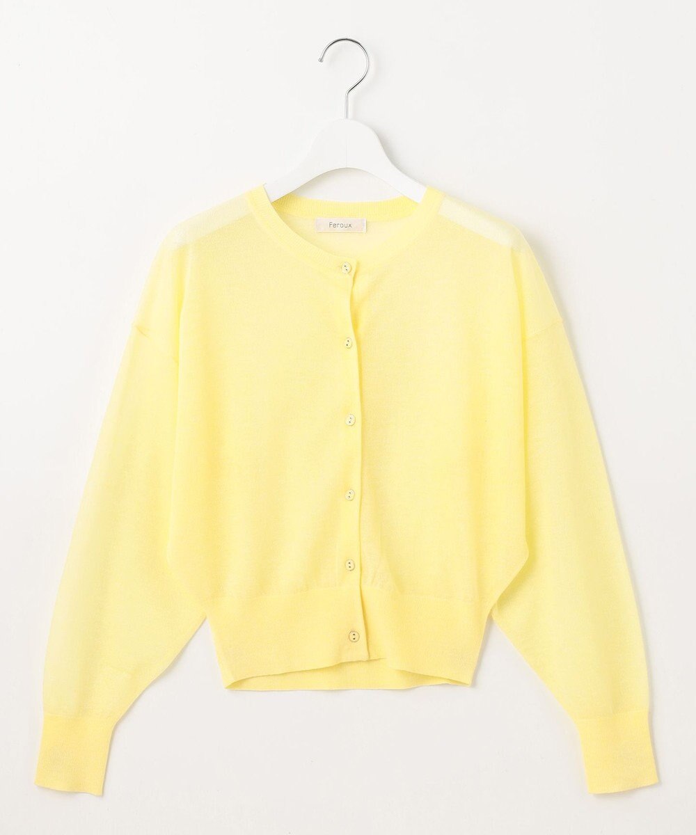 Feroux 【洗える】シアーカラー カーディガン 