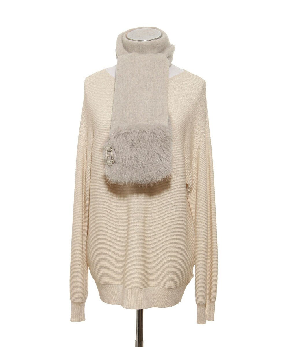 MOONBAT 【WEB限定】FURLA ウール100％×ベルト付きファーマフラー 