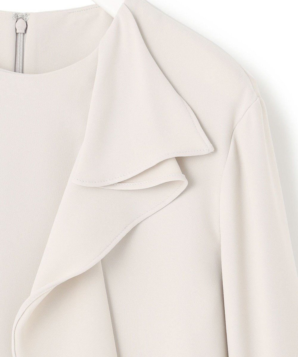 ICB L 【洗える】ライトダブルクロス フリルデザインブラウス 