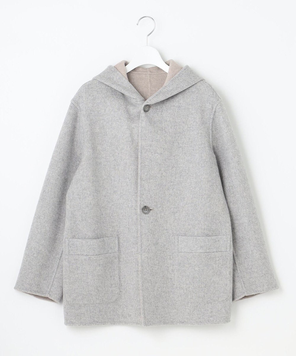 J.PRESS LADIES 【リバーシブル】ウールナイロン リバー フーデッドコート 