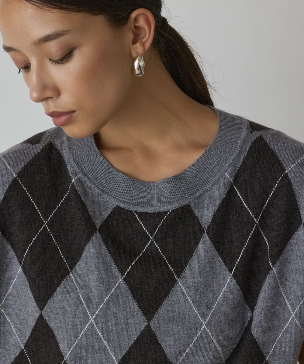 GRACE CONTINENTAL アーガイルニットベスト 