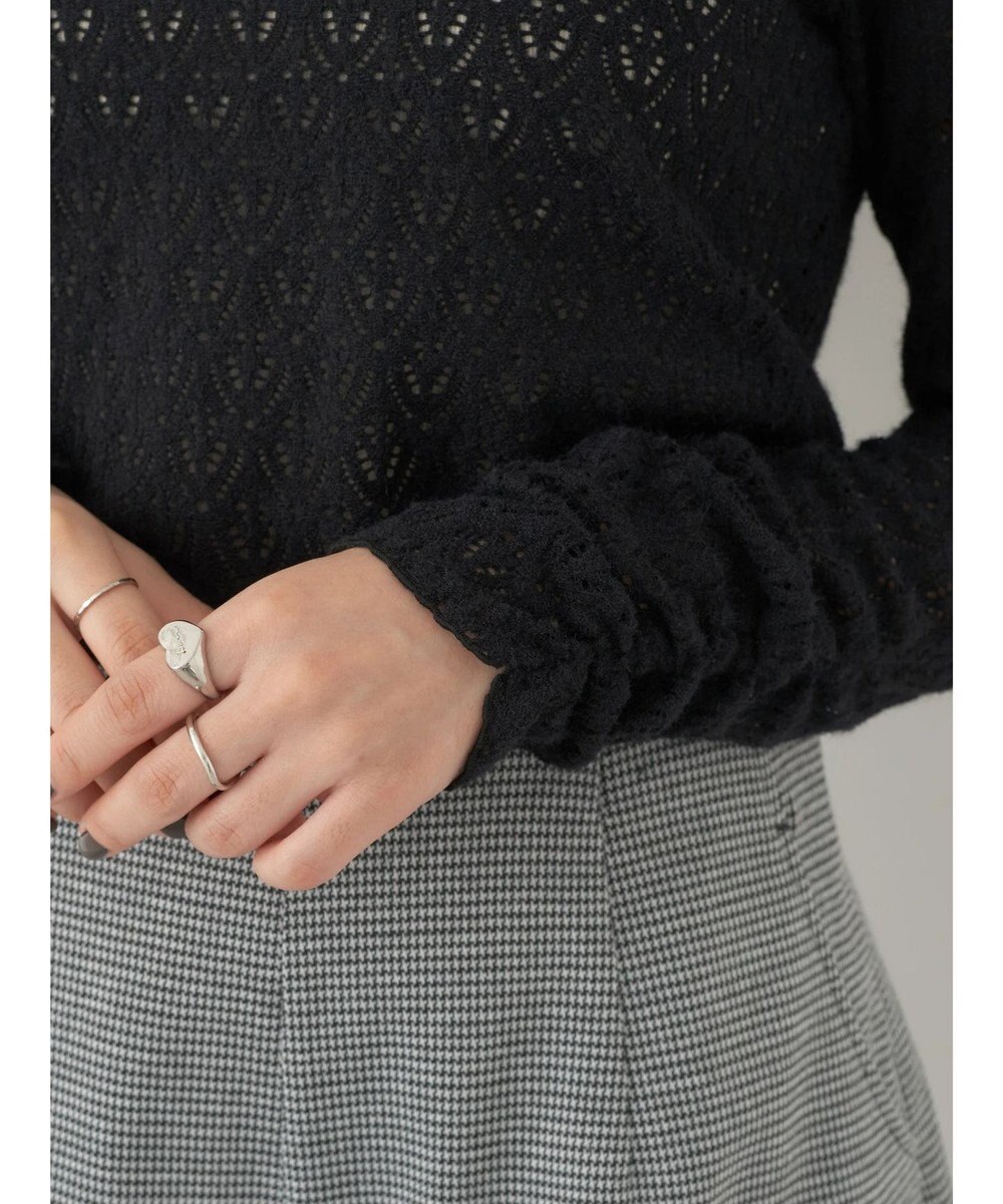 earth music&ecology 起毛レースハイネックインナー 