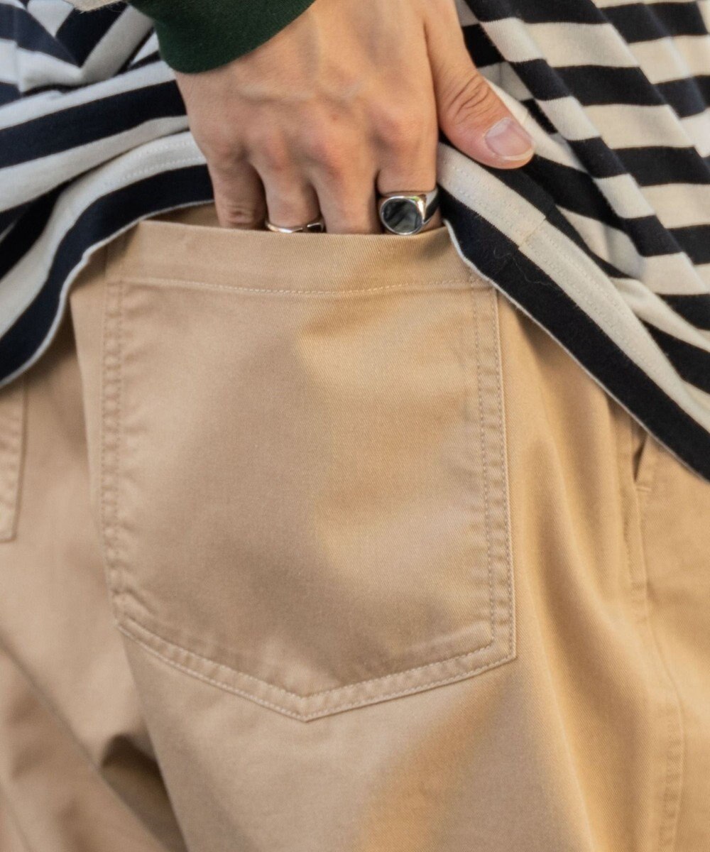 WEGO 【ユニセックス着用ITEM/ウエストゴム/手洗い可】チノイージーワイドパンツ 