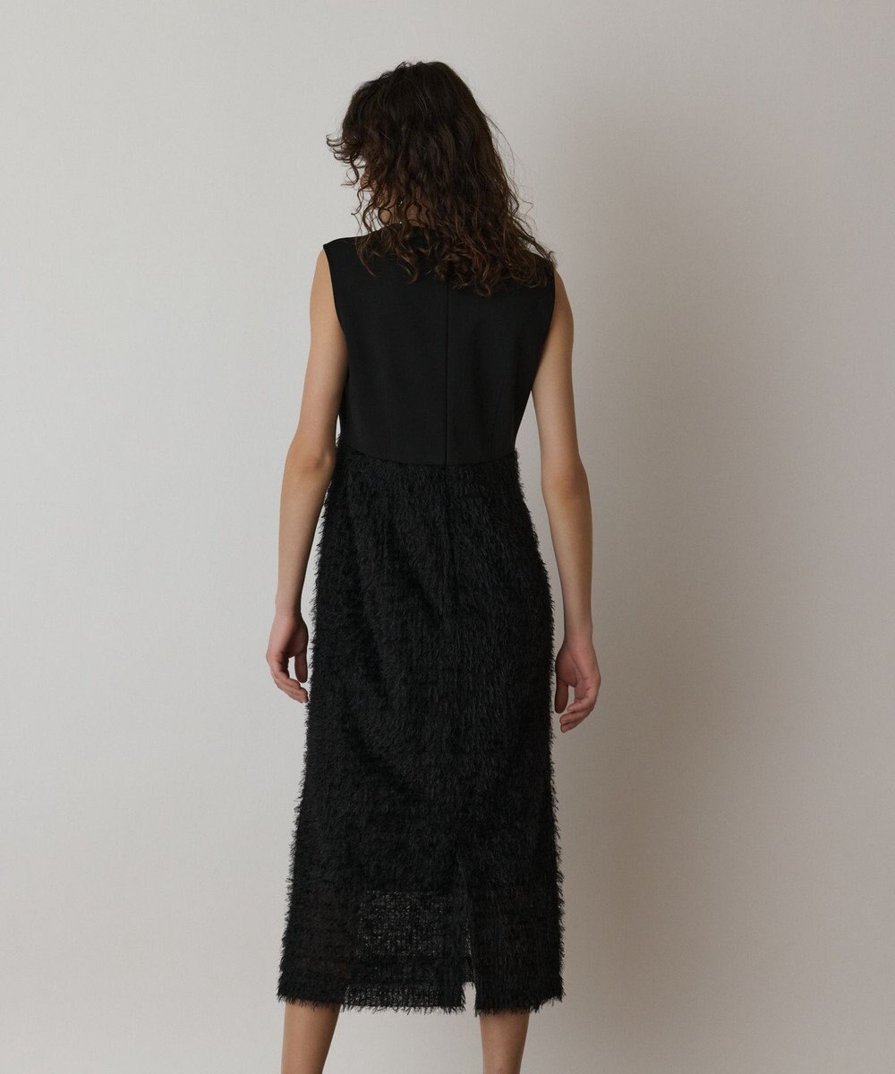 GRACE CONTINENTAL フェザー刺繍コンビワンピース 