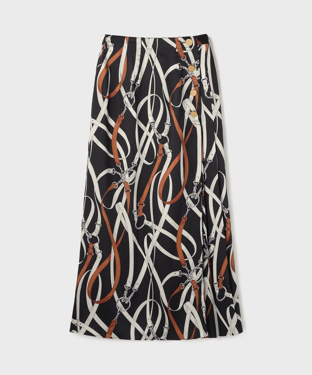 GRACE CONTINENTAL ベルトプリントアシメプリーツスカート 