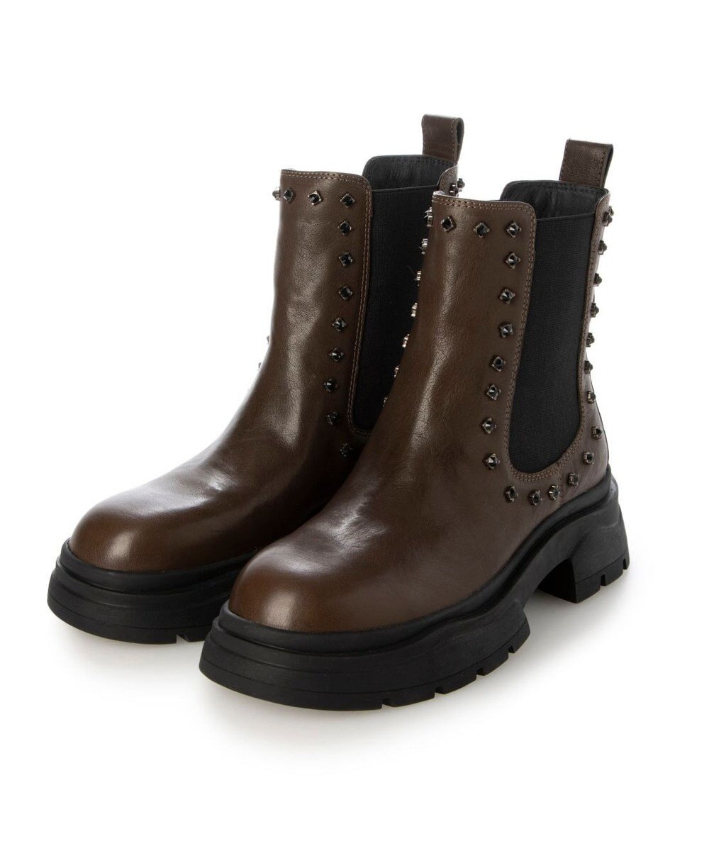 MODE ET JACOMO <carino>サイドゴアビジューショートブーツ 