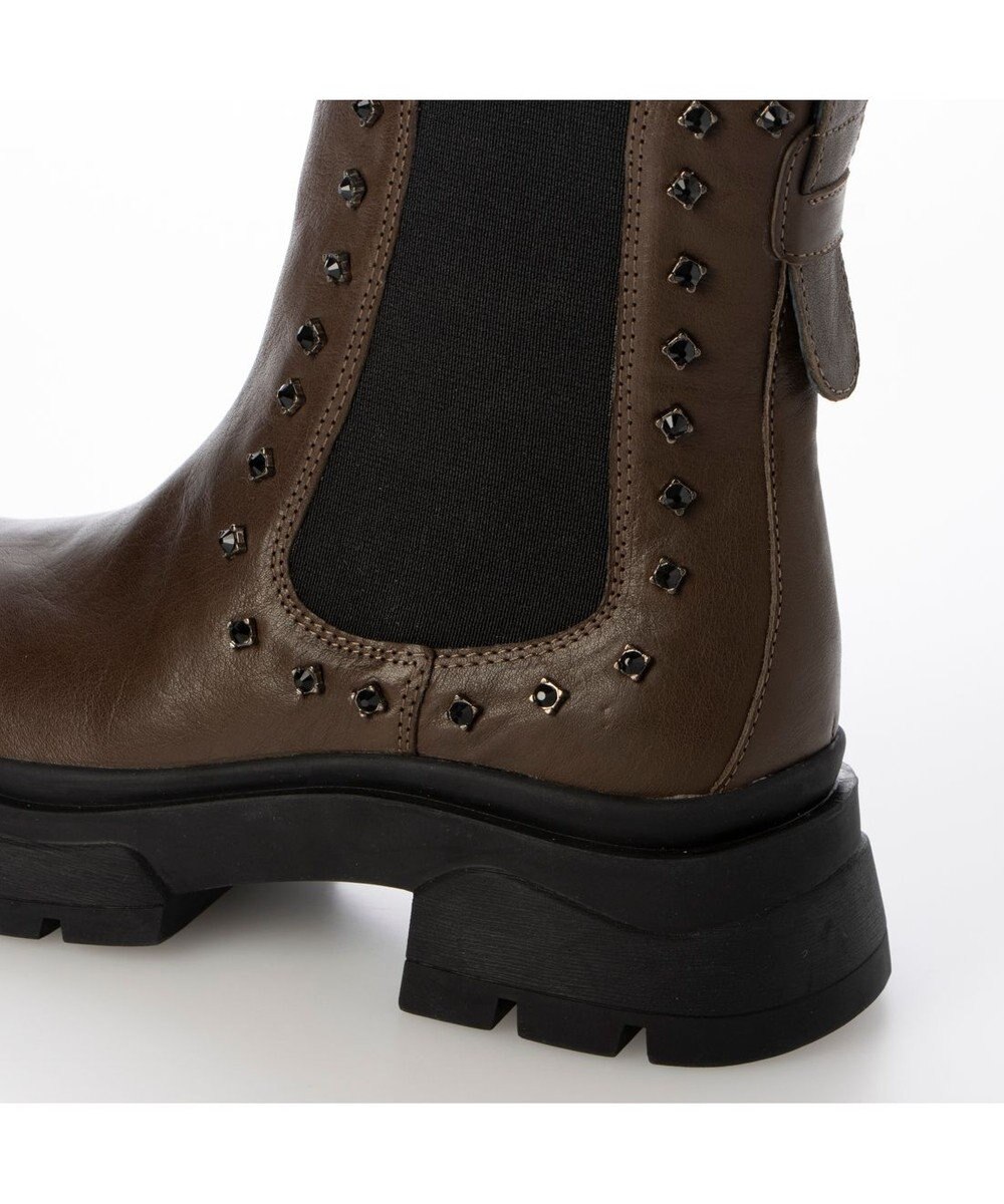 MODE ET JACOMO <carino>サイドゴアビジューショートブーツ 