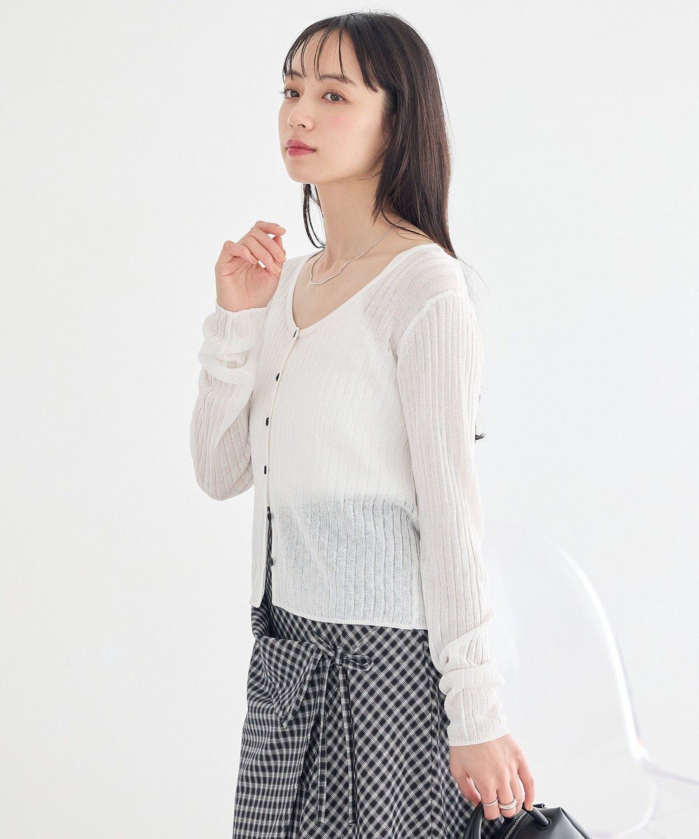 earth music&ecology シアーリブカーディガン 