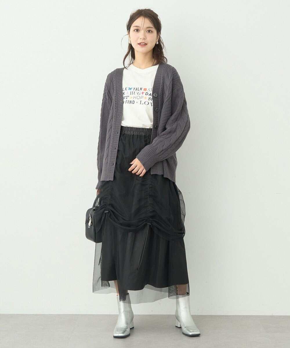 earth music&ecology ２ｗａｙドロストチュールスカート 
