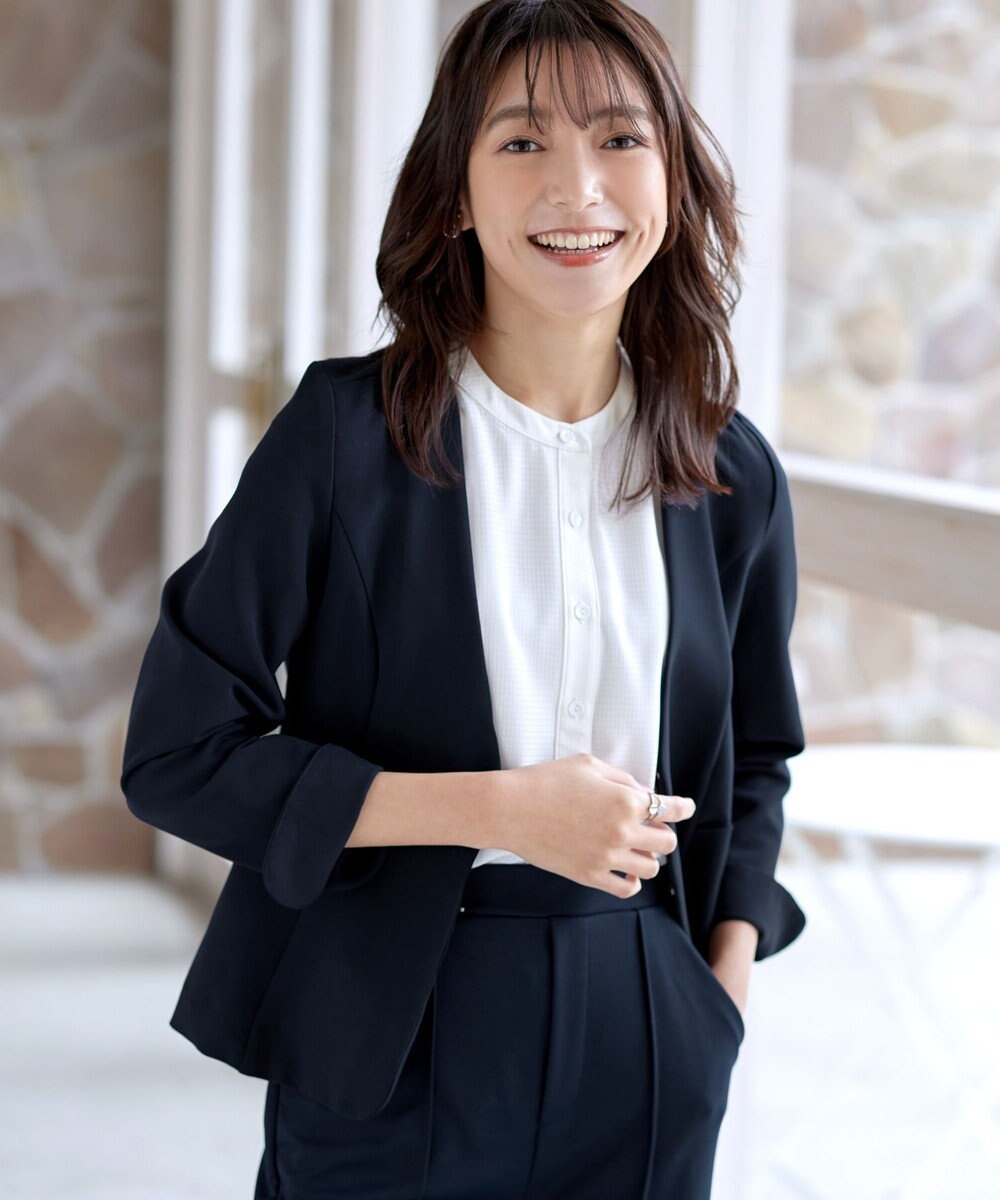 Tiaclasse L 【ストレッチジョーゼット】フレアジャケット 