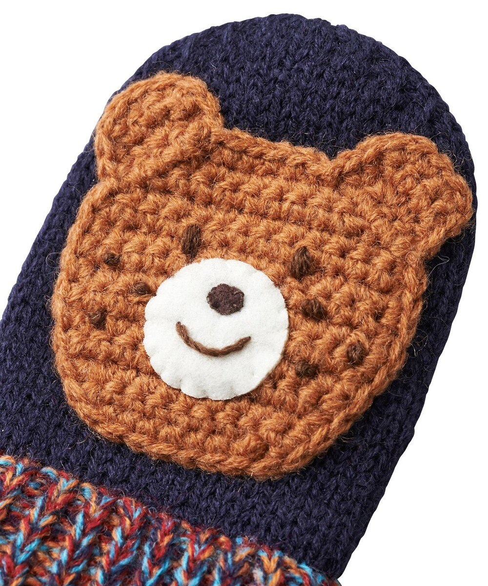 MIKI HOUSE HOT BISCUITS 【1-5歳】 編みモチーフ付き ミトン（手袋） 