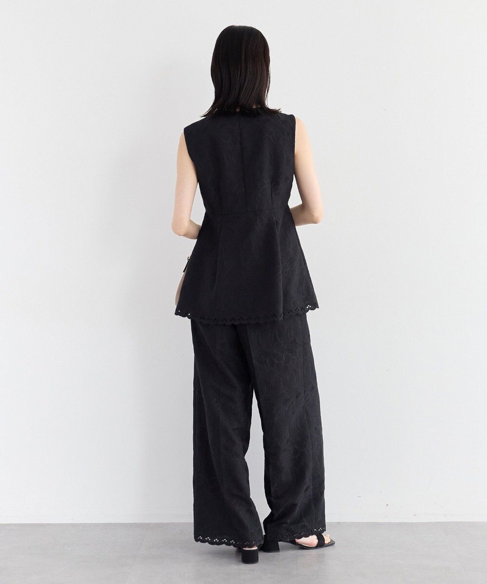 YECCA VECCA 刺繍ペプラムジレ 