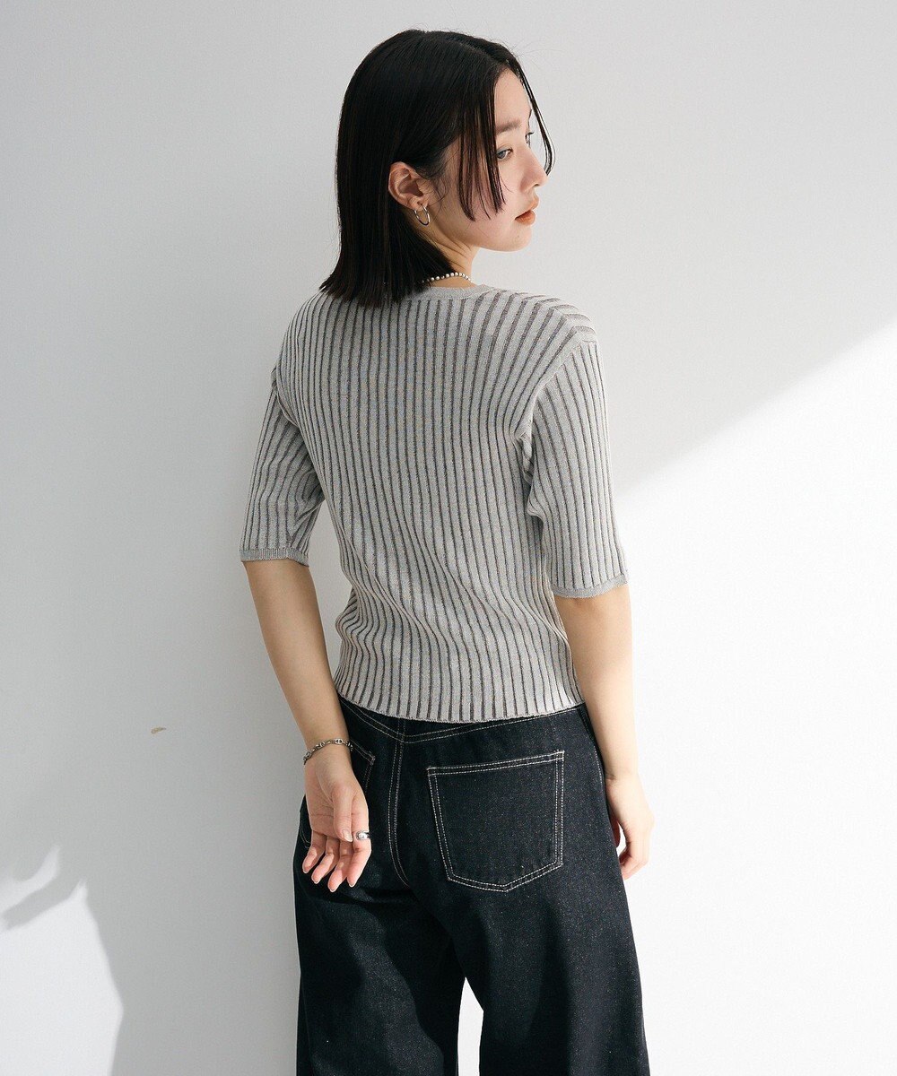 Green Parks 配色リブニットプルオーバー 