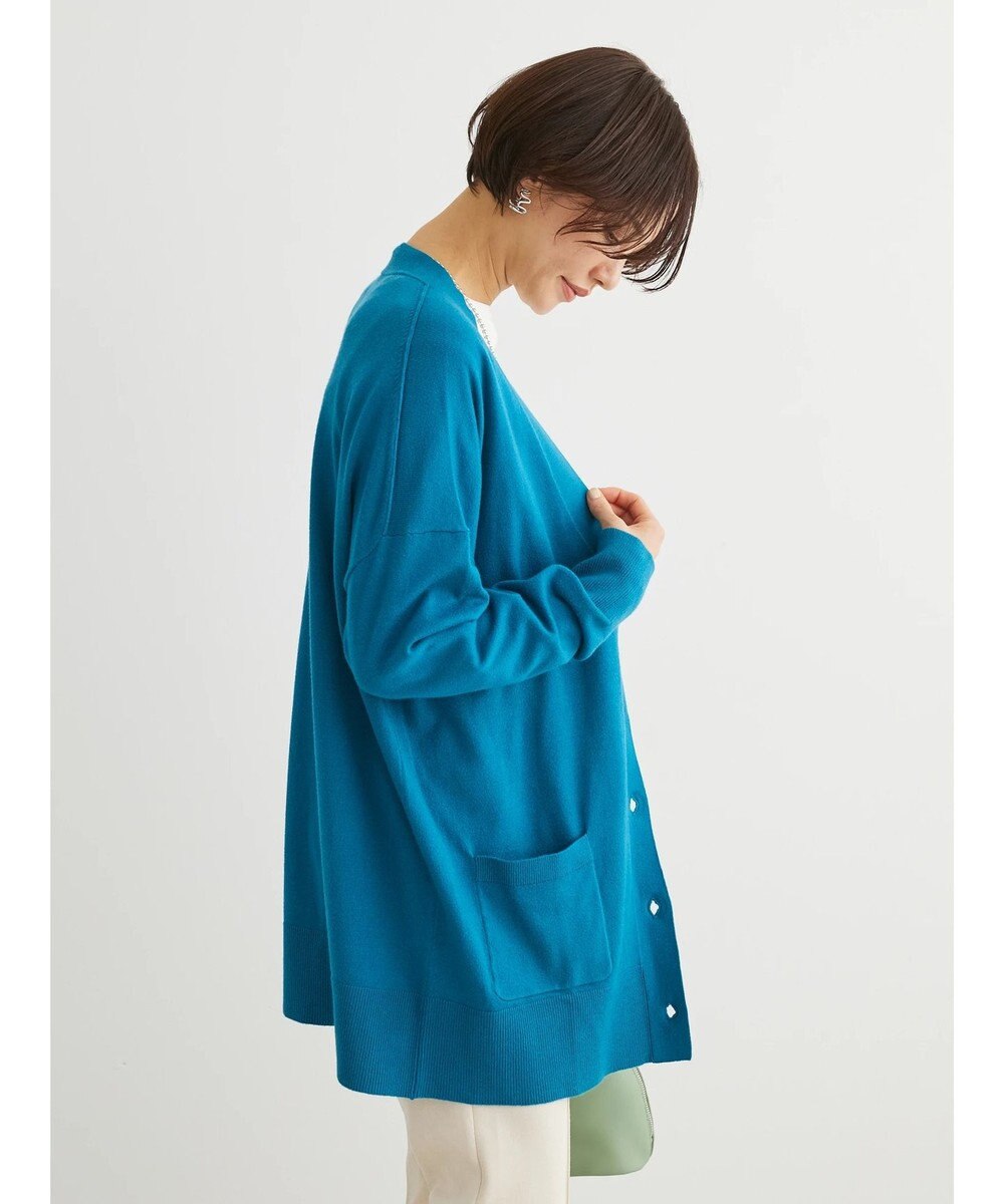 Green Parks もちやわ　Ｖネックミディ丈ニットカーディガン 