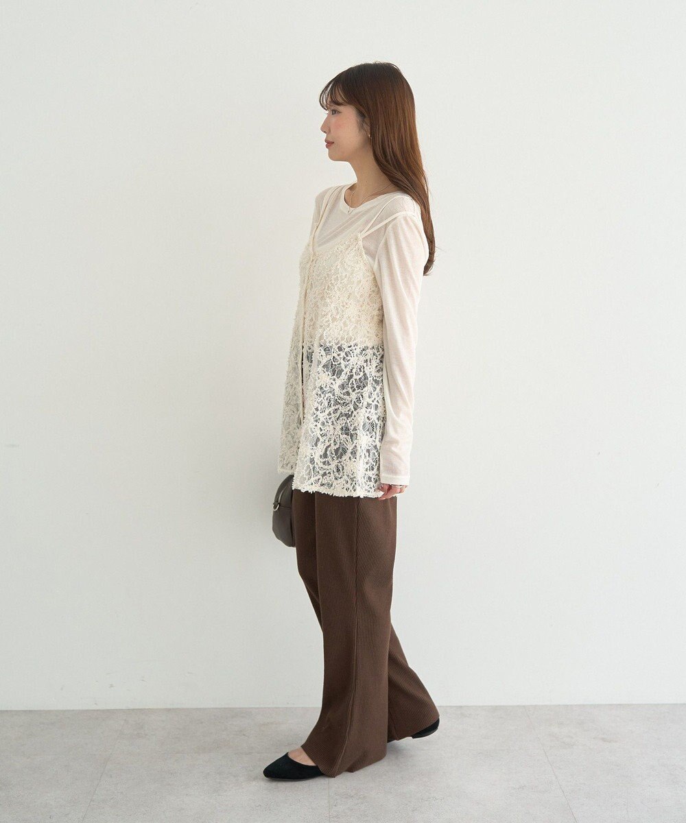 earth music&ecology セルフカットテレコフレアパンツ 