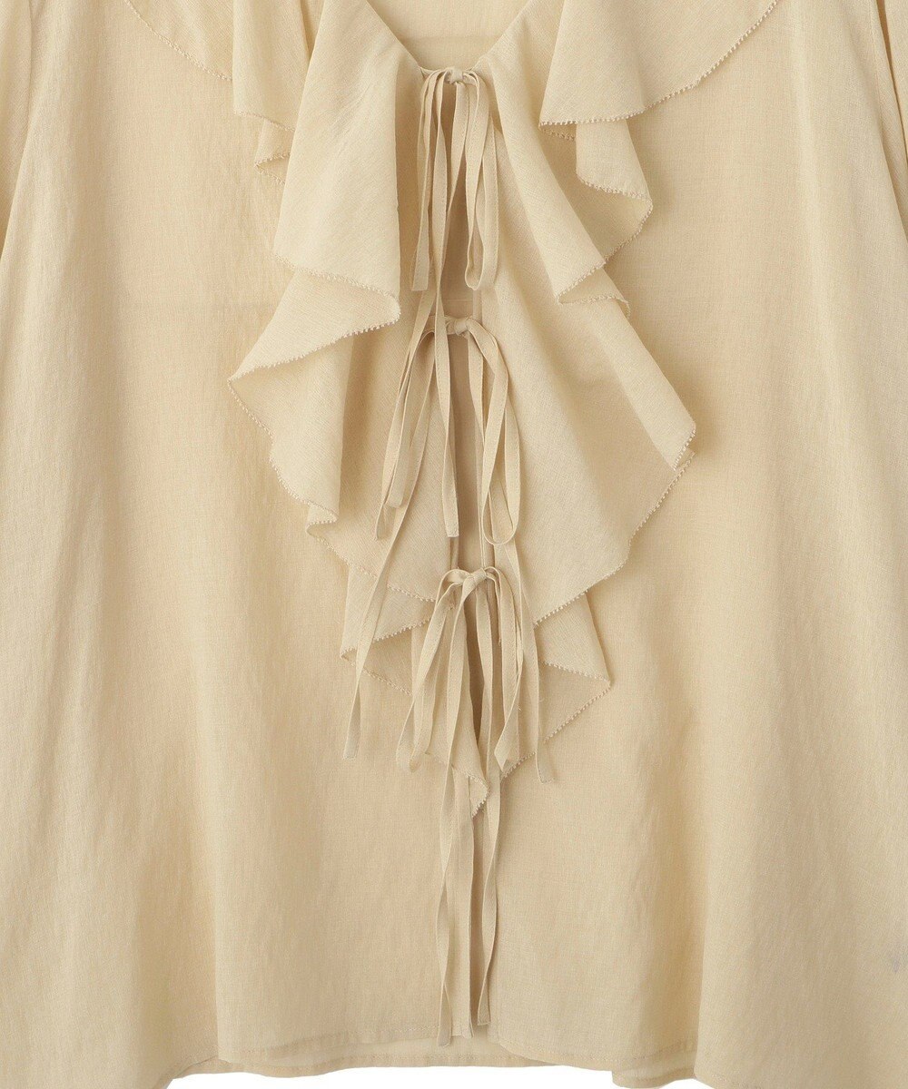 YECCA VECCA ラッフルリボンシアーブラウス 