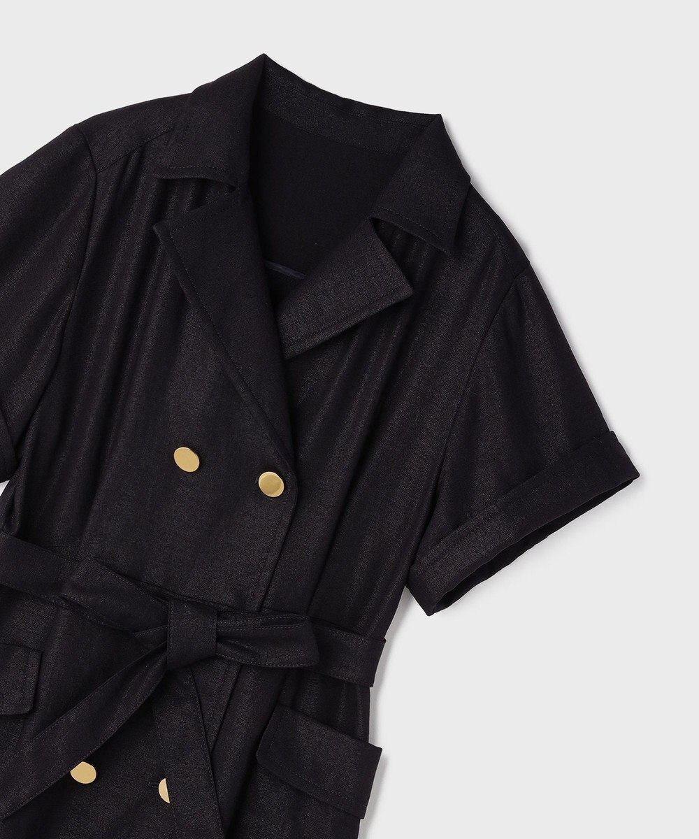 GRACE CONTINENTAL リネンタッチミリタリードレス 